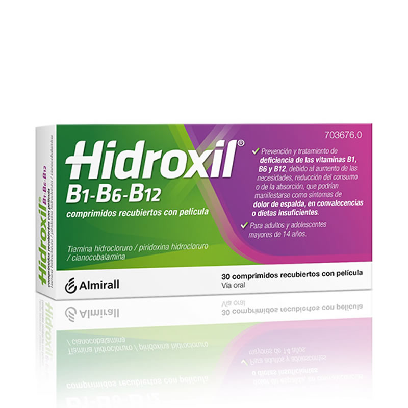 HIDROXIL B1-B6-B12 30 COMPRIMIDOS RECUBIERTOS